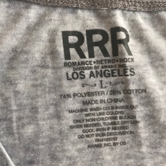 RRR LOVE Cozy Comfy v neck grey Short Sleeve Tee - Picture 3 of 3